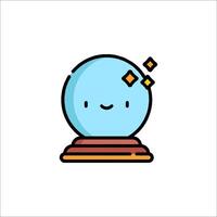 A cartoon snow globe with a smiling face vector
