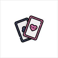 Two playing cards with hearts on them vector