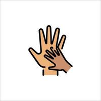 A hand reaching out to another hand icon vector