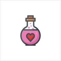 A pink potion with a heart inside vector