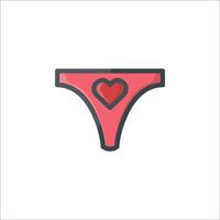 A red underwear with a heart on it vector