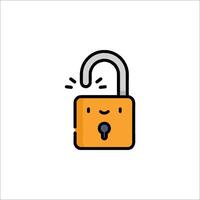 A lock icon with a smiley face vector