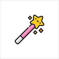 A pink wand with a star on it vector