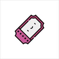 A ticket icon with a smiley face vector