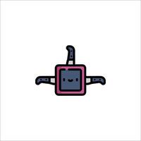 A robot with a pink and blue face vector