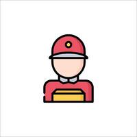 A man in a red hat and a box vector