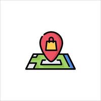 A map with a pin on it and a lock icon vector