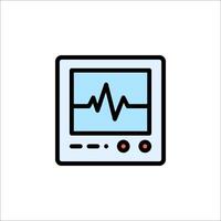 A monitor with an ecg line icon vector