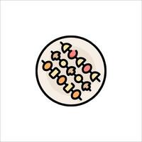 A plate with food on it and a plate with food on it vector