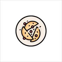 A plate with pizza slices on it vector
