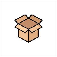 An open cardboard box icon on a white background vector