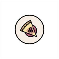 A slice of pizza icon in a circle vector