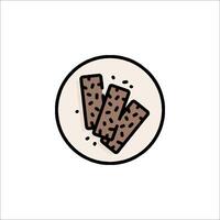 A plate with chocolate chips on it vector
