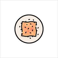A plate with a piece of bread on it vector