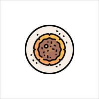 A plate with a piece of cake on it vector