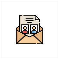 An envelope with a picture of two people inside vector
