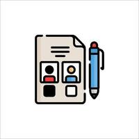 A pen and paper with a person on it vector