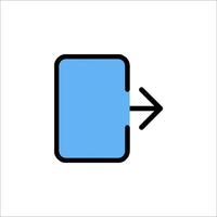 A blue square with an arrow pointing to it vector