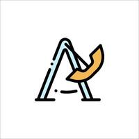 A letter a with a triangle and a triangle vector