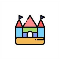 A castle icon with a flag on top vector
