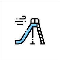 A blue slide icon on a white background vector