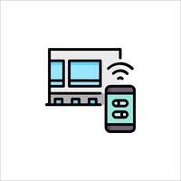 A smartphone and a building icon vector