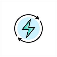 A lightning bolt icon in a circle vector