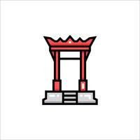 A red gate with a crown on top vector