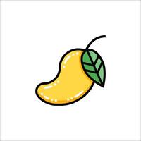 A mango with a leaf on it vector