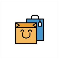 A smiling bag and a bag with a smiley face vector