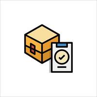 A box with a check mark and a check box vector