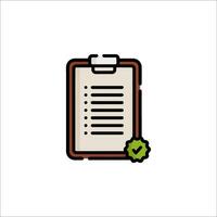 A clipboard with a check mark on it vector
