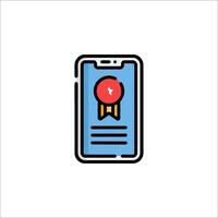 A smartphone with a red ribbon on it vector