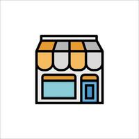 A store front icon with a window and a door vector