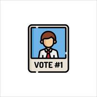 A man in a tie is holding a vote sign vector