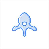 A blue octopus with a blue outline on a white background vector