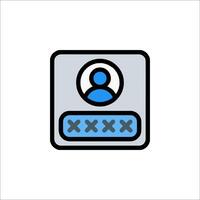 A person is in a password box icon vector