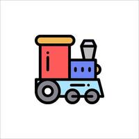 A train icon with a red and blue color vector