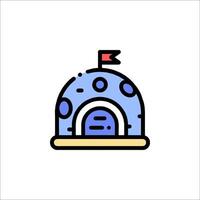 A blue dome with a flag on top vector