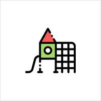 A green and red house with a red roof vector