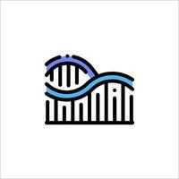 A roller coaster logo with a wave in the middle vector