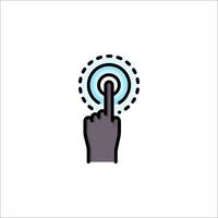 A hand pressing a button on a white background vector