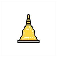 A golden pagoda icon on a white background vector