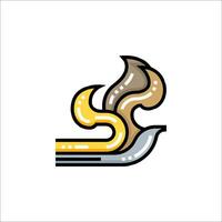 A snake is sitting on a chair with a snake tail vector