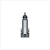 A pixel art illustration of a skyscraper vector