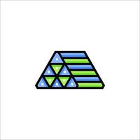 A triangle logo with a green and blue color scheme vector