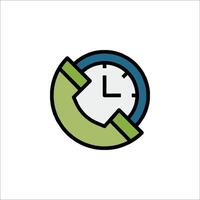 A clock icon with a phone in the middle vector