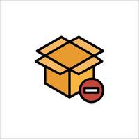 An orange box with a red cross on it vector