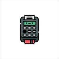 A black and red calculator icon on a white background vector