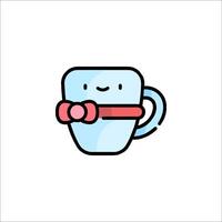 A cup with a bow on it vector